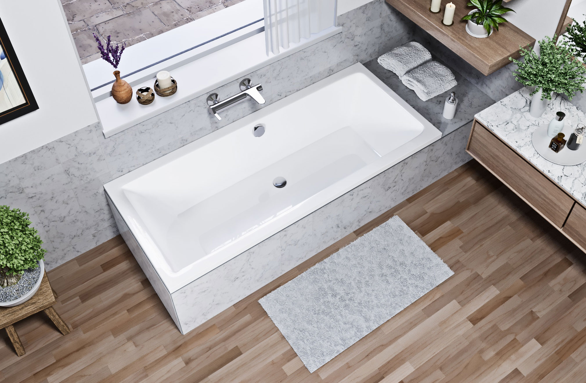 Niwell Opal Egyenes kád 160 x 75 cm