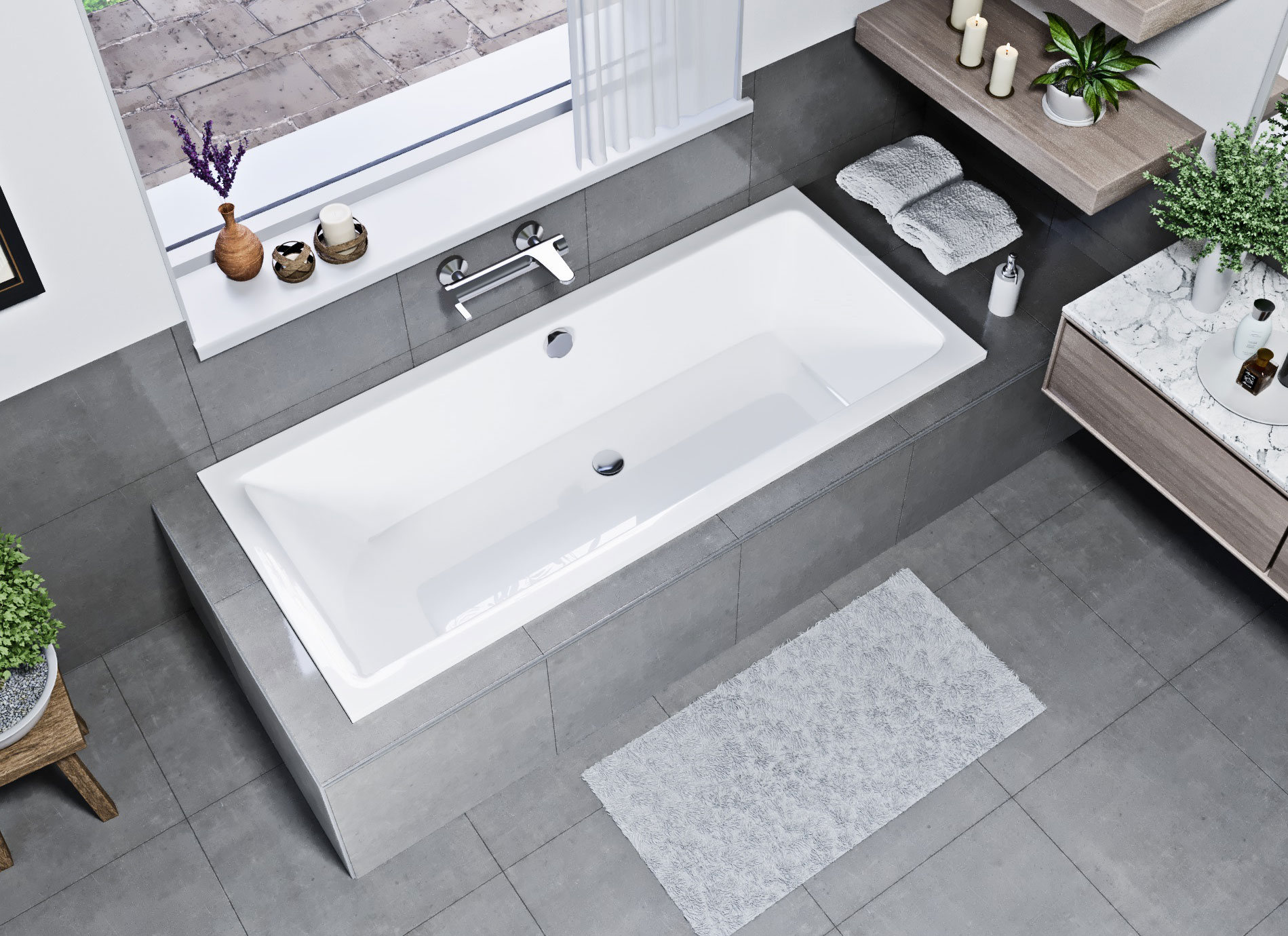 Niwell Opal Slim Egyenes kád 160 x 75 cm