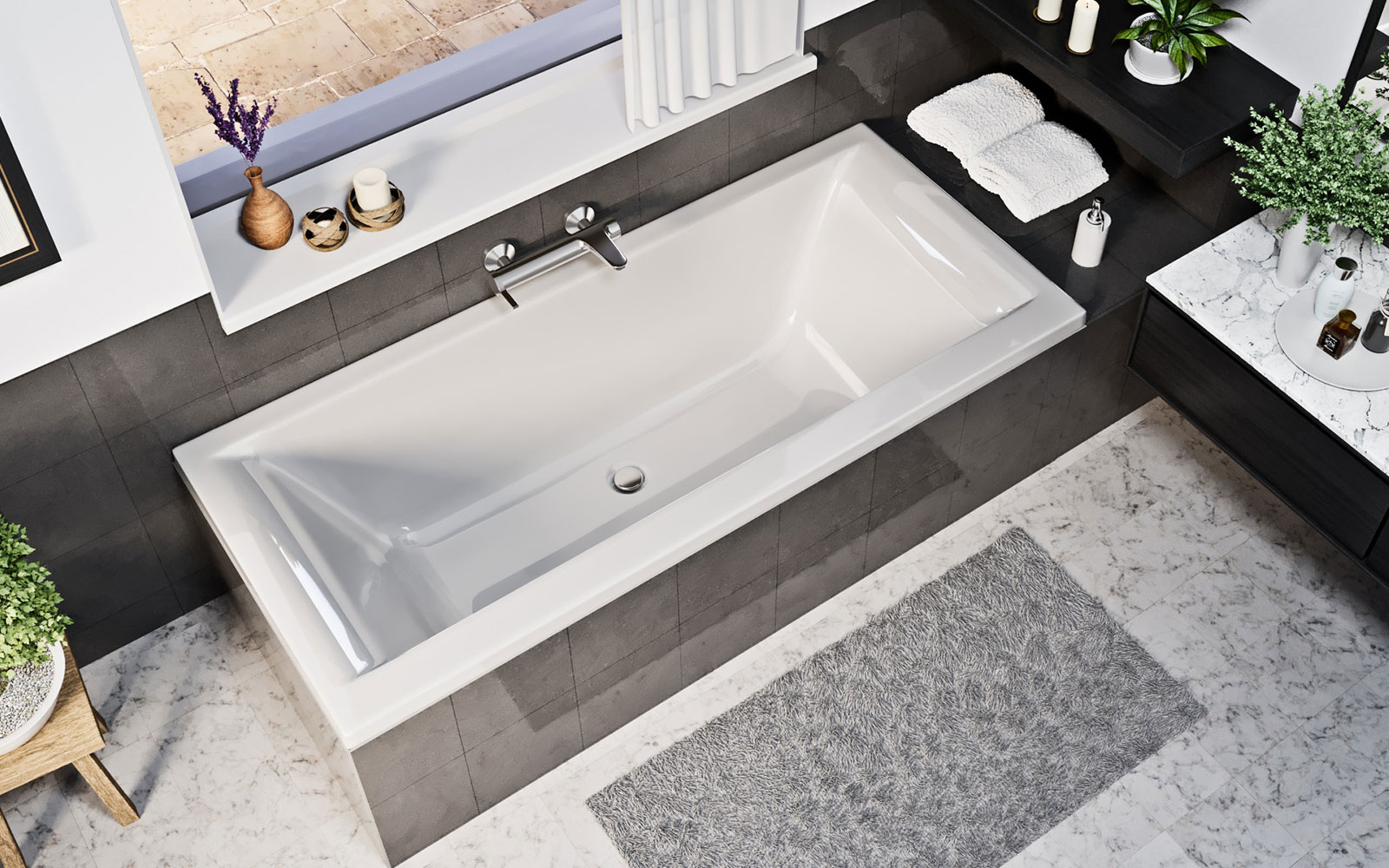 Niwell Petra Lux Egyenes kád 180 x 80 cm
